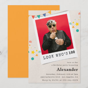 Cartes d'invitation drôles pour les 100 ans Hommes