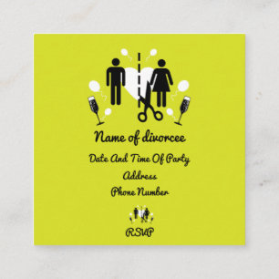 Cartes d'invitation drôles pour une fête de divorc