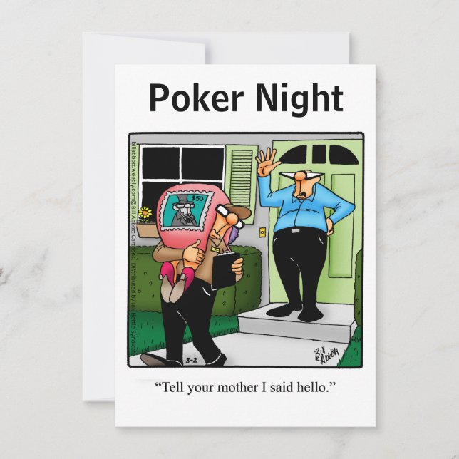 Cartes d'invitation drôles pour une soirée poker (Devant)