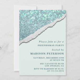 Cartes d'invitation Elegant Friendsmas paillettes