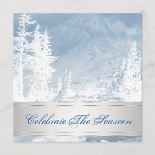 Cartes d'invitation élégantes bleu argent pour une