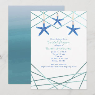 Cartes d'invitation élégantes de plage Étoiles de