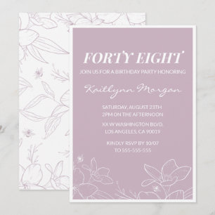 Cartes d'invitation élégantes et modernes pour 48 