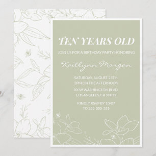 Cartes d'invitation élégantes pour 10 ans Modernes