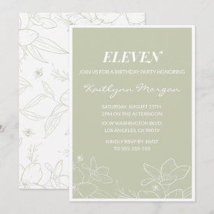 Cartes d'invitation élégantes pour 11ème anniversa