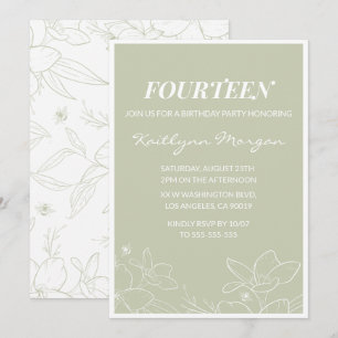 Cartes d'invitation élégantes pour 14ème anniversa