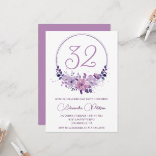 Cartes d'invitation élégantes pour 32ème anniversa