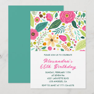 Cartes d'invitation élégantes pour 65ème anniversa