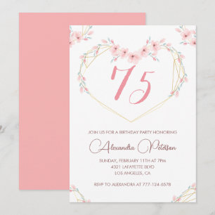 Cartes d'invitation élégantes pour 75e anniversair