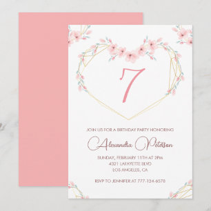 Cartes d'invitation élégantes pour 7ème anniversai