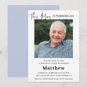Cartes d'invitation élégantes pour 83e anniversair