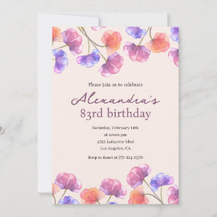 Cartes d'invitation élégantes pour 83ème anniversa