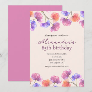 Cartes d'invitation élégantes pour 85e anniversair