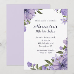 Cartes d'invitation élégantes pour 8ème anniversai