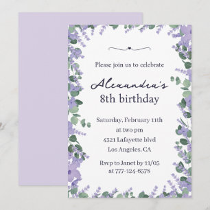 Cartes d'invitation élégantes pour 8ème anniversai