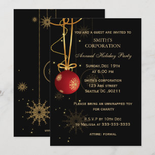 Cartes d'invitation élégantes pour la fête de Noël