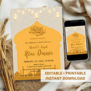 Cartes d'invitation élégantes pour le dîner Iftar