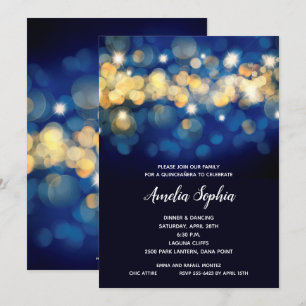 Cartes d'invitation élégantes pour Quinceañera en