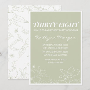 Cartes d'invitation élégantes vertes florales pour