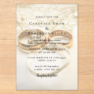 Cartes d'invitation en acrylique pour alliance
