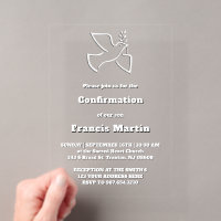 Cartes d'invitation en acrylique pour la confirmat