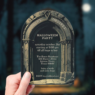 Cartes d'invitation en acrylique pour soirée Hallo