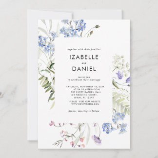 Cartes d'invitation estivales de fleurs sauvages b