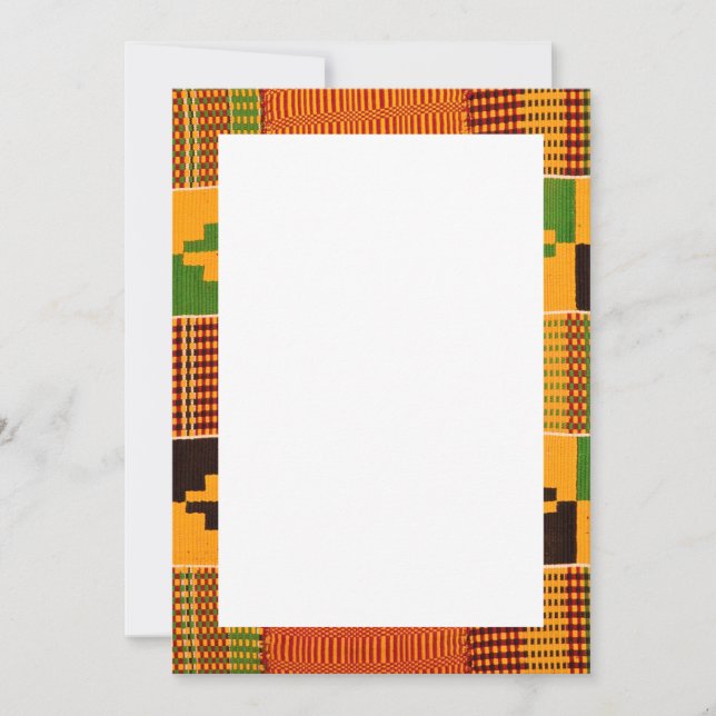 Cartes d'invitation et d'annonce à motifs africain (Devant)