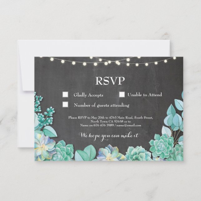 Cartes d'invitation et de RSVP pour mariage avec s (Devant)