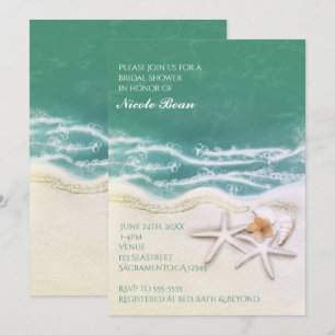 Cartes d'invitation Étoiles de mer sur la plage Ea