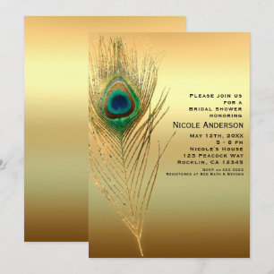 Cartes d'invitation exotiques Bohème chic à plumes