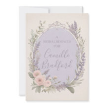 Cartes d'invitation florales lavande et blush