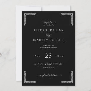 Cartes d'invitation formelles noires élégantes