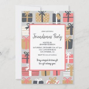 Cartes d'invitation Friendsmas Cadeau de Noël joli