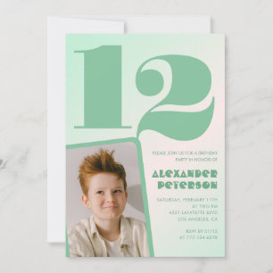 Cartes d'invitation garçon 12 ans avec dégradé ver