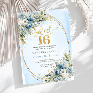 Cartes d'invitation gracieuses pour Sweet Sixteen