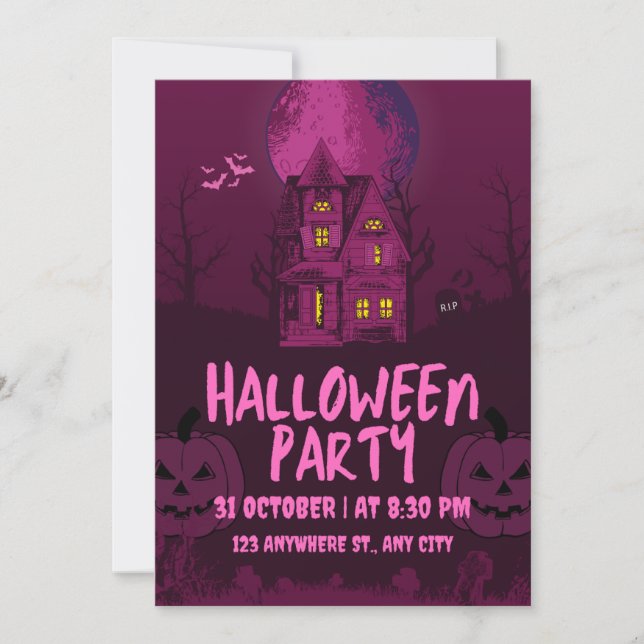 Cartes d'invitation Halloween ! (Devant)