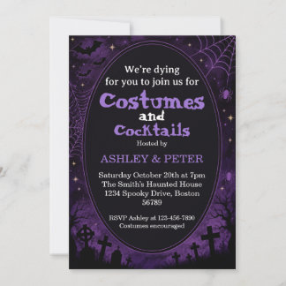 Cartes d'invitation Halloween Costumes & Cocktails