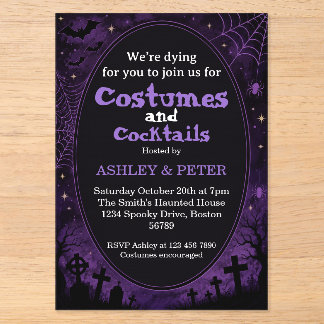 Cartes d'invitation Halloween Costumes & Cocktails