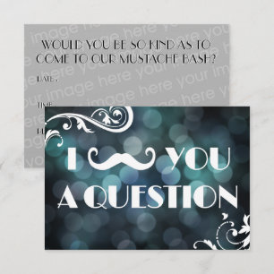 Cartes d'invitation Lumières Bokeh Question Barbe