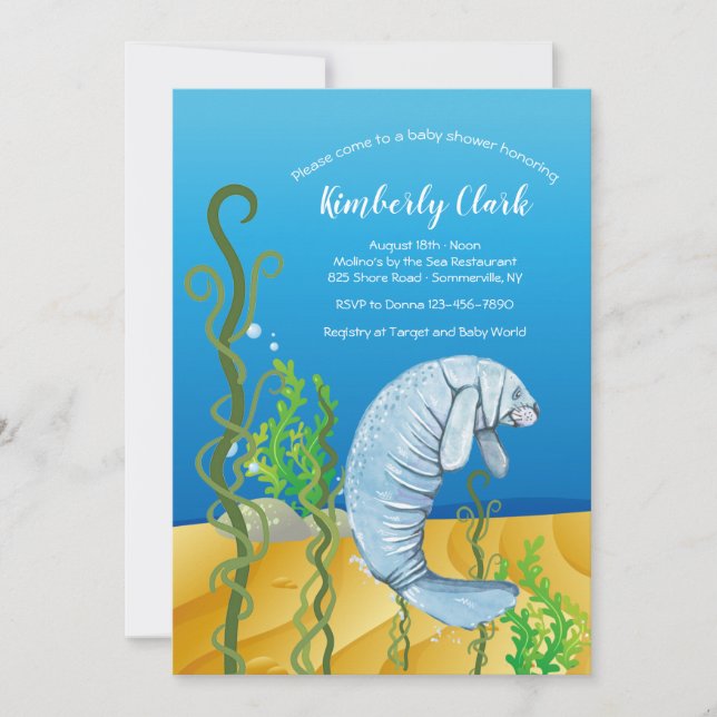Cartes d'invitation Manatee (Devant)