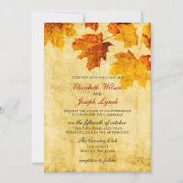 cartes d'invitation mariage de automne rustique