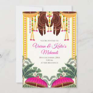 Cartes d'invitation Mehndi en tant qu'invitation D