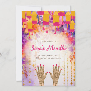 Cartes d'invitation Mehndi Invitation numérique Dh