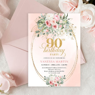Cartes d'invitation minimalistes pour 90e annivers