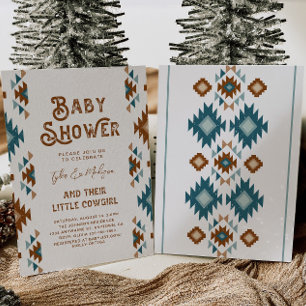 Cartes d'invitation mixtes pour Baby Shower Cowgir