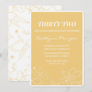 Cartes d'invitation modernes pour 32e anniversaire