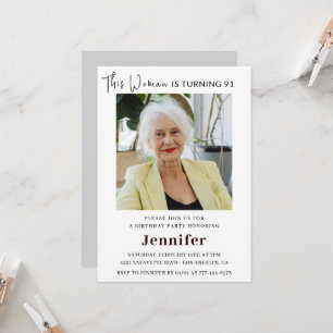 Cartes d'invitation modernes pour ses 91 ans avec