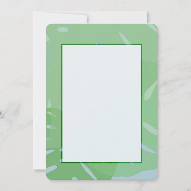 Cartes d'invitation Monstera Vert Abstrait (Devant)