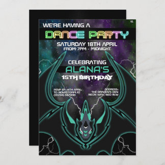 Cartes d'invitation Nova Dragon Glow Party